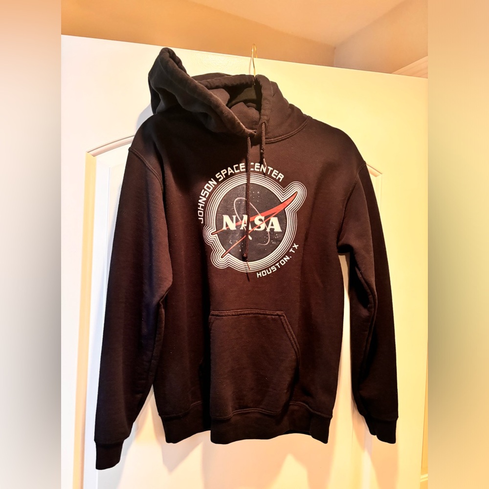 NASA print black sweatshirt hoodie size s